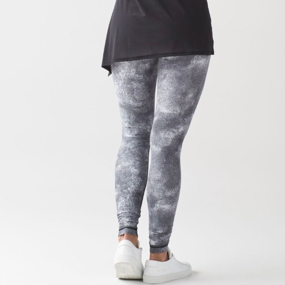 LULULEMON Wunder Under Pant Leggings Diffusion White Black 6 - Picture 2 of 9